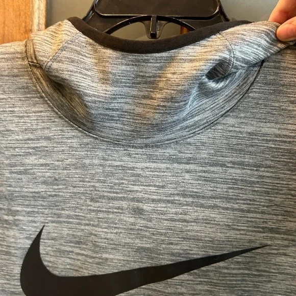 Nike Hoodie Sweatshirt Men Small Dri Fit Gray Heathered Pullover Athleisure - Picture 8 of 9